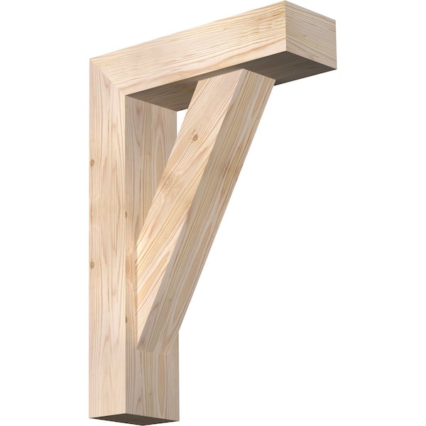 Ekena Millwork Traditional Block Smooth Bracket w/ Offset Brace, Douglas Fir, 5 1/2"W x 18"D x 26"H BKT0604X18X26TRA05SDF - main